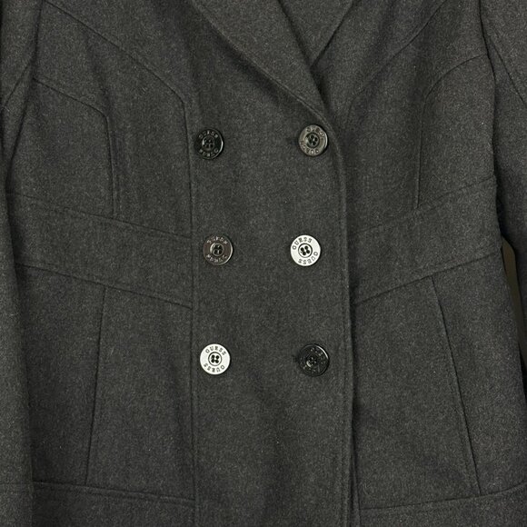 Guess Womens NWT Wool Blend Peacoat Jacket Size Medium Charcoal Double-Breasted - Picture 4 of 13